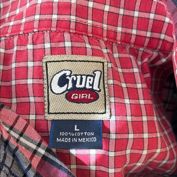 Cruel Girl Plaid Shirt Size Large - Picture 2 of 8